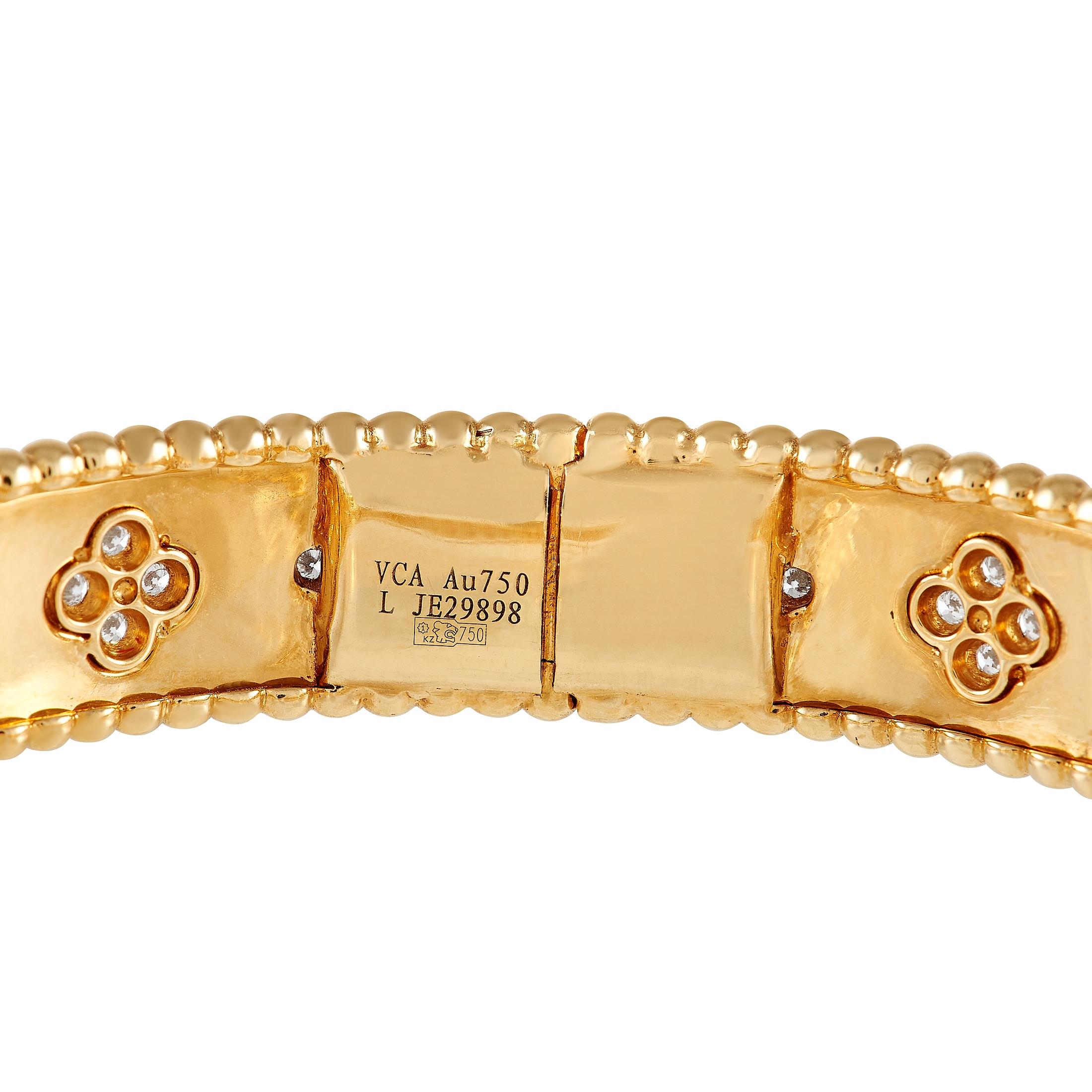 Van Cleef & Arpels Diamantarmband aus 18 Karat Gelbgold im Zustand „Hervorragend“ in Southampton, PA