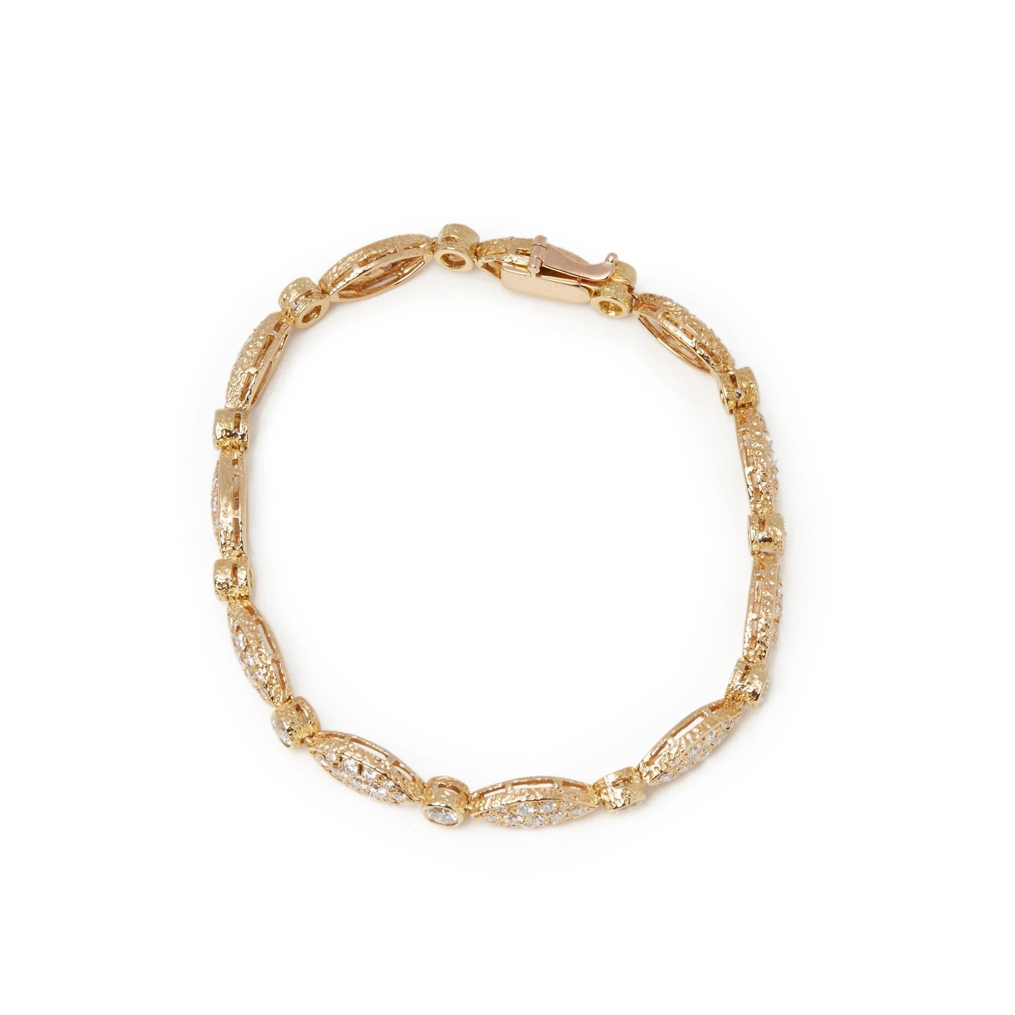 Women's Van Cleef & Arpels 18 Karat Yellow Gold Diamond Bracelet