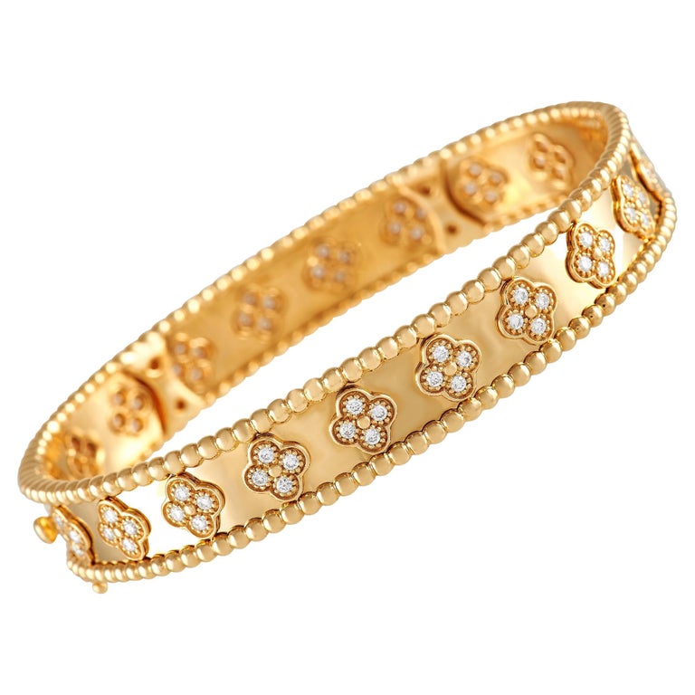 Van Cleef and Arpels 18K Yellow Gold Diamond Bracelet at 1stDibs
