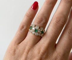Van Cleef & Arpels 18K Yellow Gold Diamond & Emerald Ring