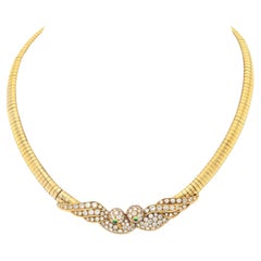 Van Cleef & Arpels 18K Yellow Gold Diamond Love Birds Necklace