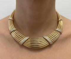 Van Cleef & Arpels 18K Yellow Gold Diamond Necklace 2.40 Carats