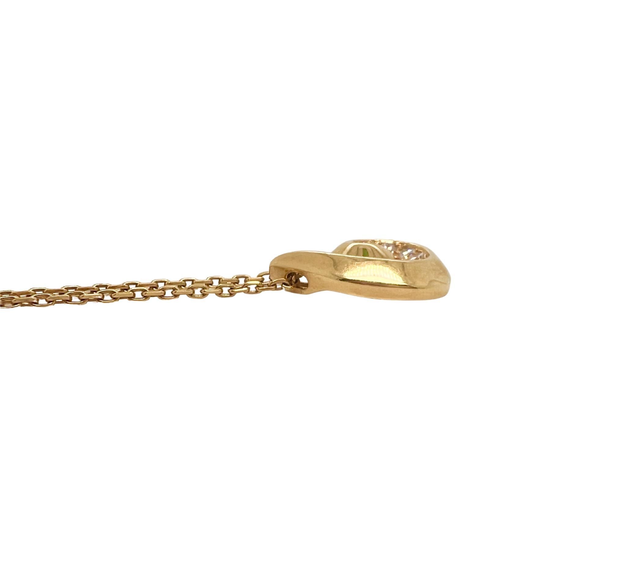 Van Cleef & Arpels 18k Gelbgold Diamond Swirl Halskette Damen im Angebot