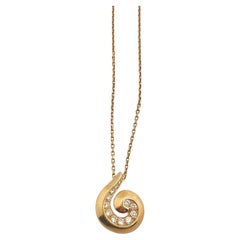 Van Cleef & Arpels 18k Gelbgold Diamond Swirl Halskette