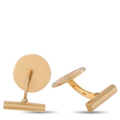 Van Cleef & Arpels 18 Karat Yellow Gold Enameled Men's Cufflinks