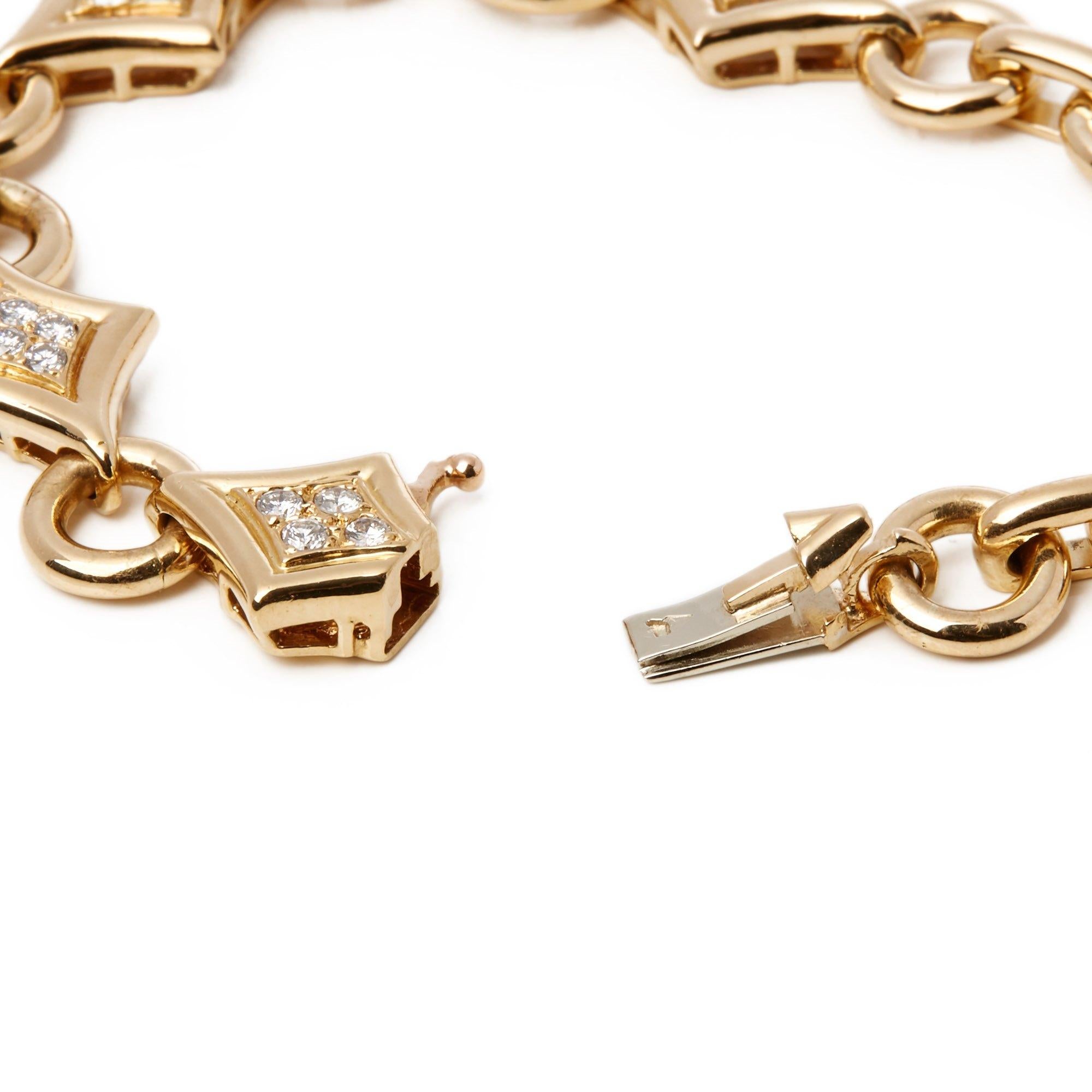 Contemporary Van Cleef & Arpels 18 Karat Yellow Gold Fancy Link Diamond Bracelet