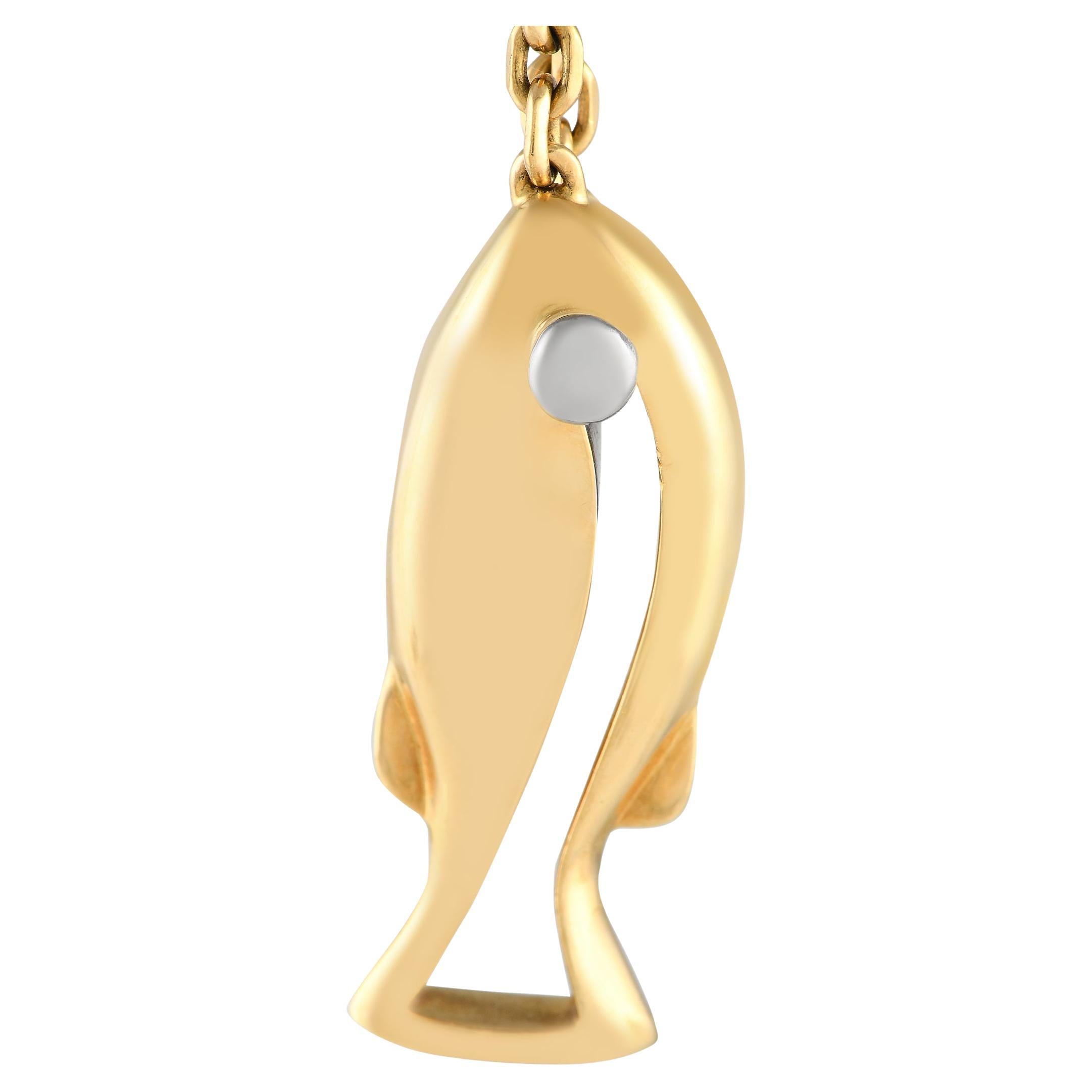 Van Cleef & Arpels 18K Yellow Gold Fish Pendant