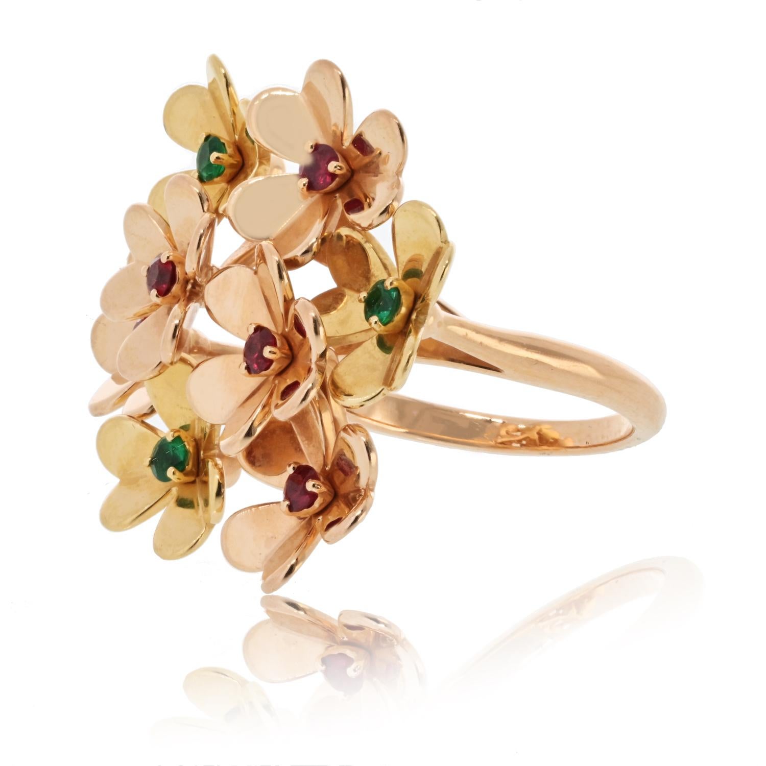 Modern Van Cleef & Arpels 18K Yellow Gold Frivole Gemstone Ring For Sale