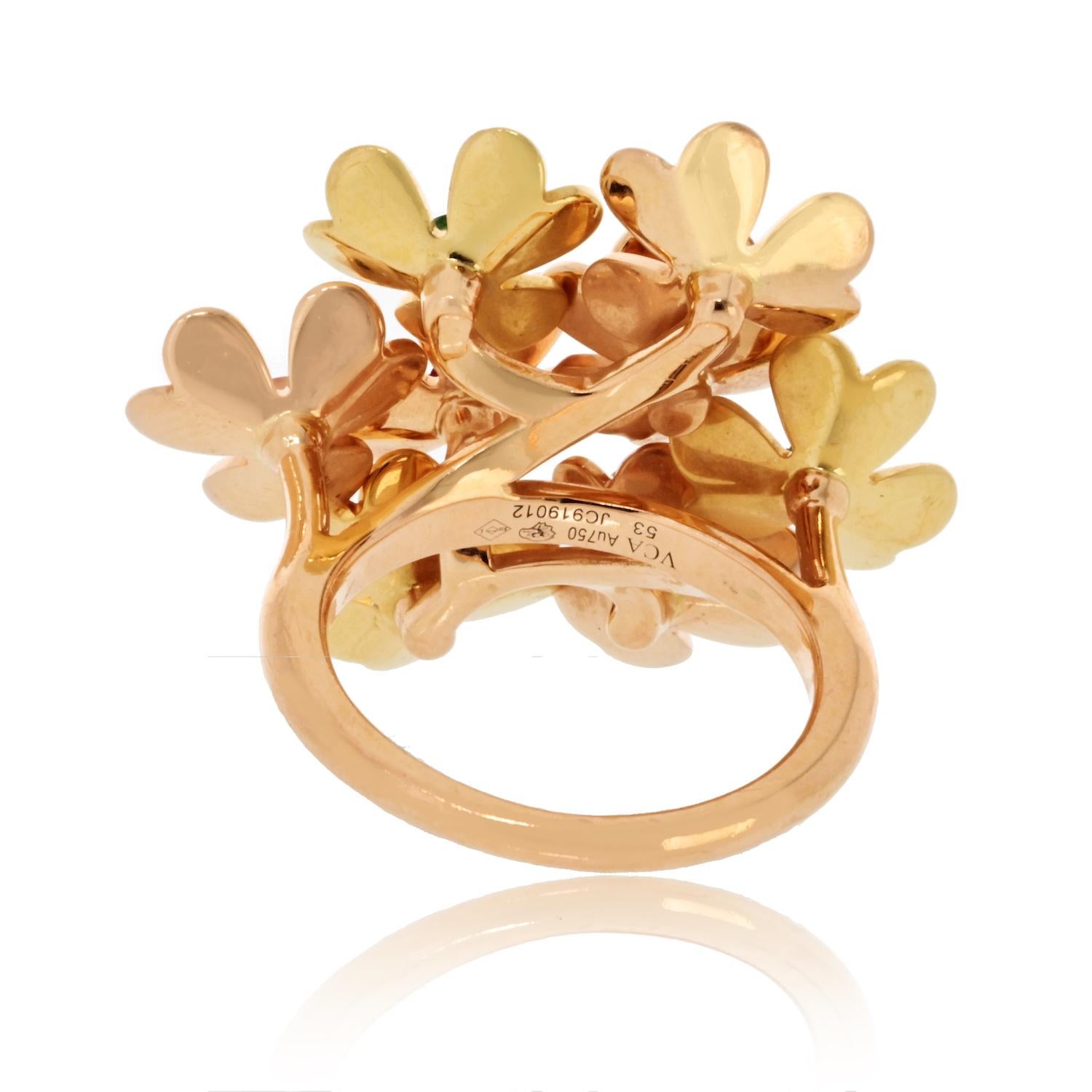 Van Cleef & Arpels 18K Yellow Gold Frivole Gemstone Ring In Excellent Condition For Sale In New York, NY