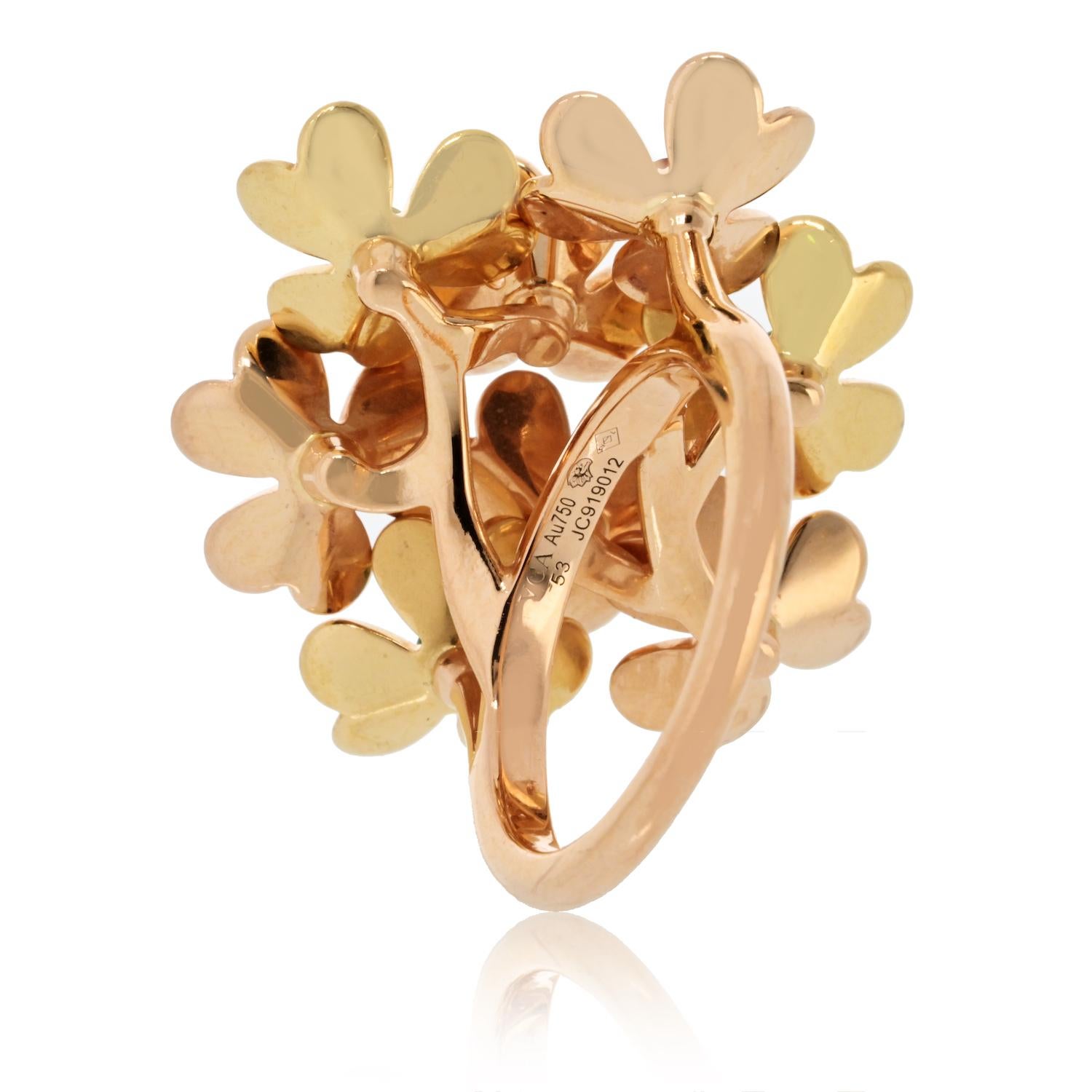 Van Cleef & Arpels 18K Yellow Gold Frivole Gemstone Ring For Sale 1
