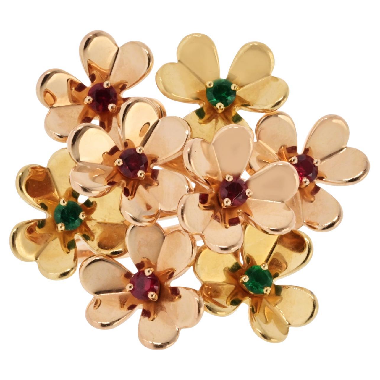 Van Cleef & Arpels Anello Frivole in oro giallo 18 carati con pietre preziose