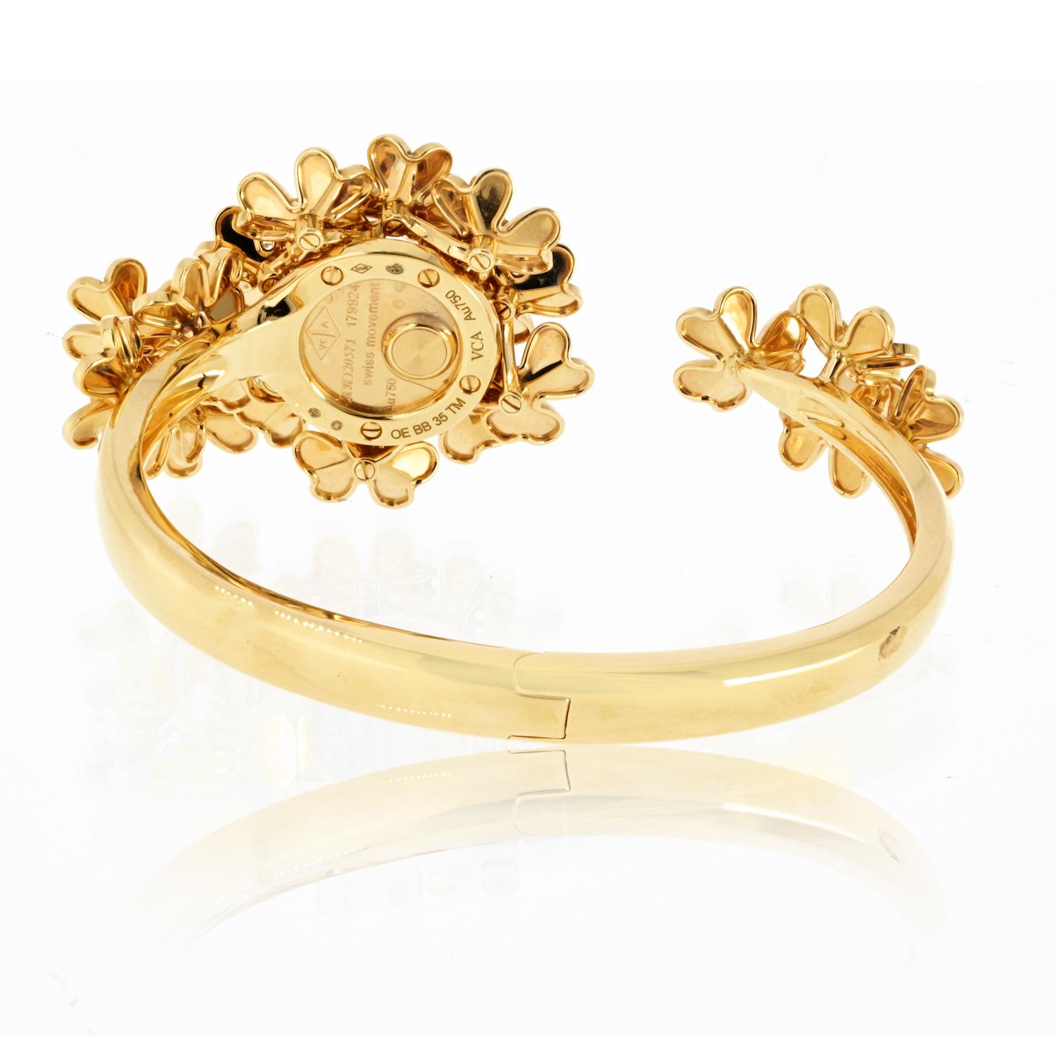 Van Cleef & Arpels 18K Yellow Gold Frivole Secrète Medium 35mm Ladies Watch In Excellent Condition For Sale In New York, NY