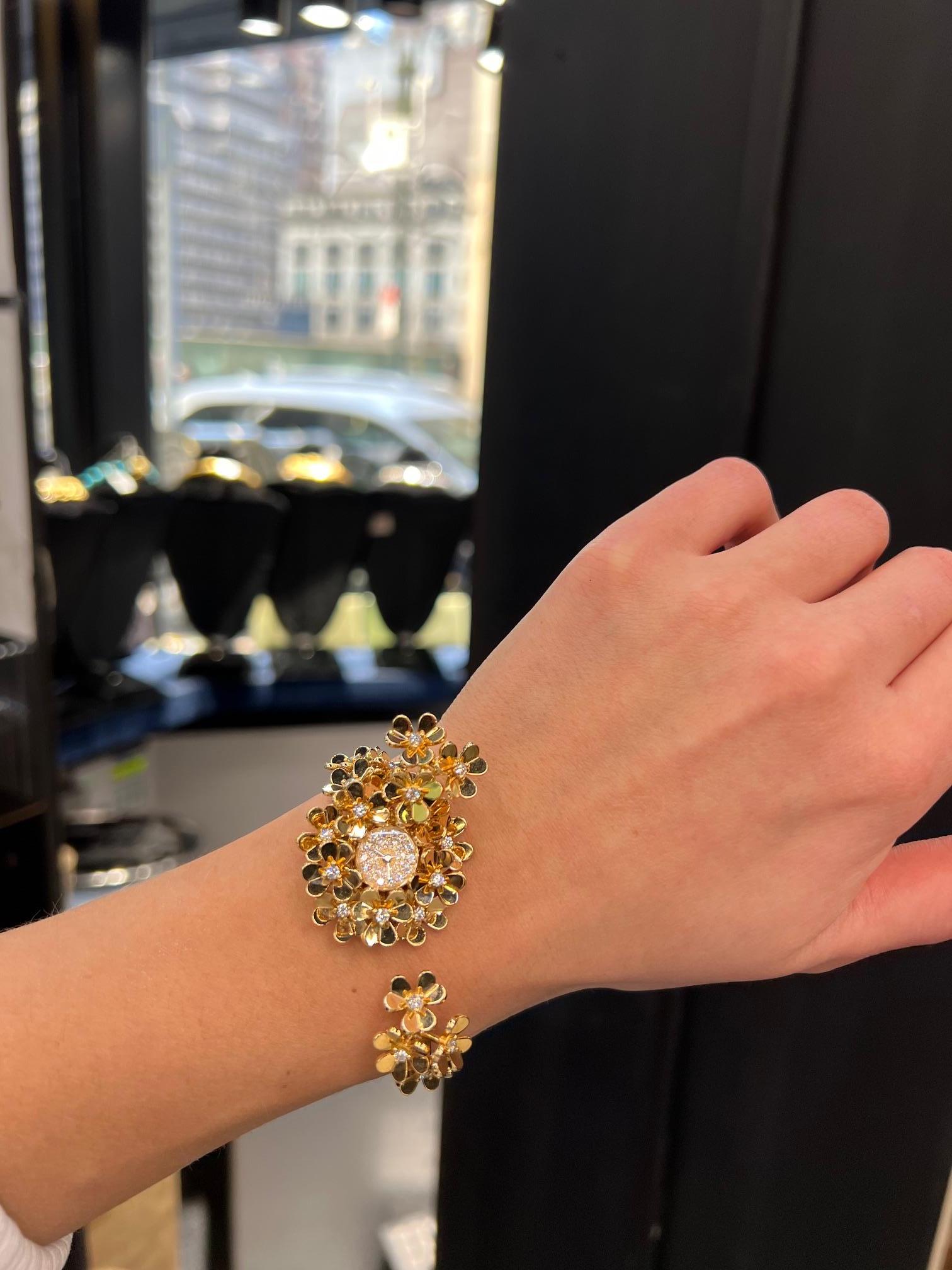 Van Cleef & Arpels 18K Yellow Gold Frivole Secrète Medium 35mm Ladies Watch For Sale 1
