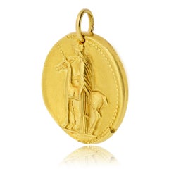 Van Cleef & Arpels 18K Yellow Gold Georges L'enfant Jumbo Virgo Zodiac Pendant