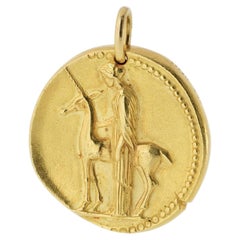 Van Cleef & Arpels 18K Yellow Gold Georges L'enfant Jumbo Virgo Zodiac Pendant