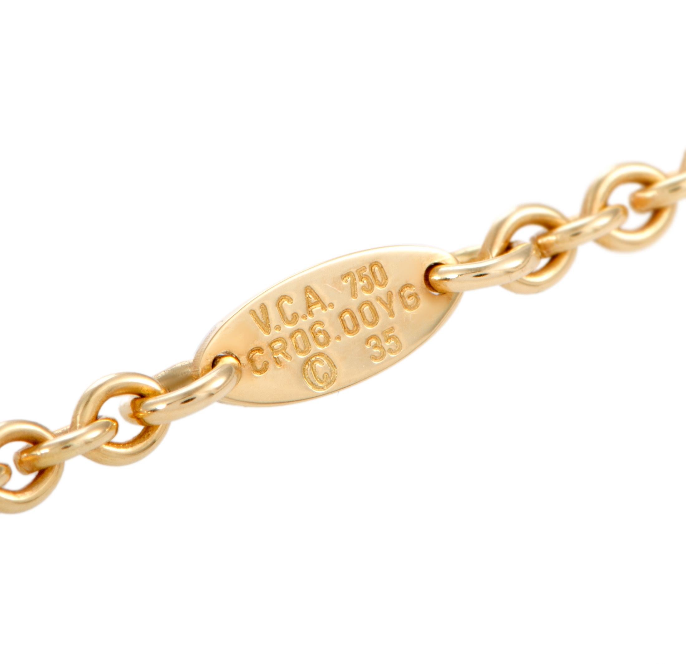 Women's Van Cleef & Arpels 18 Karat Yellow Gold Heart Pendant Choker Necklace