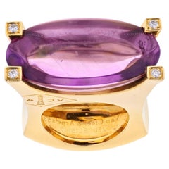 Van Cleef & Arpels 18K Yellow Gold Large Amethyst Ring