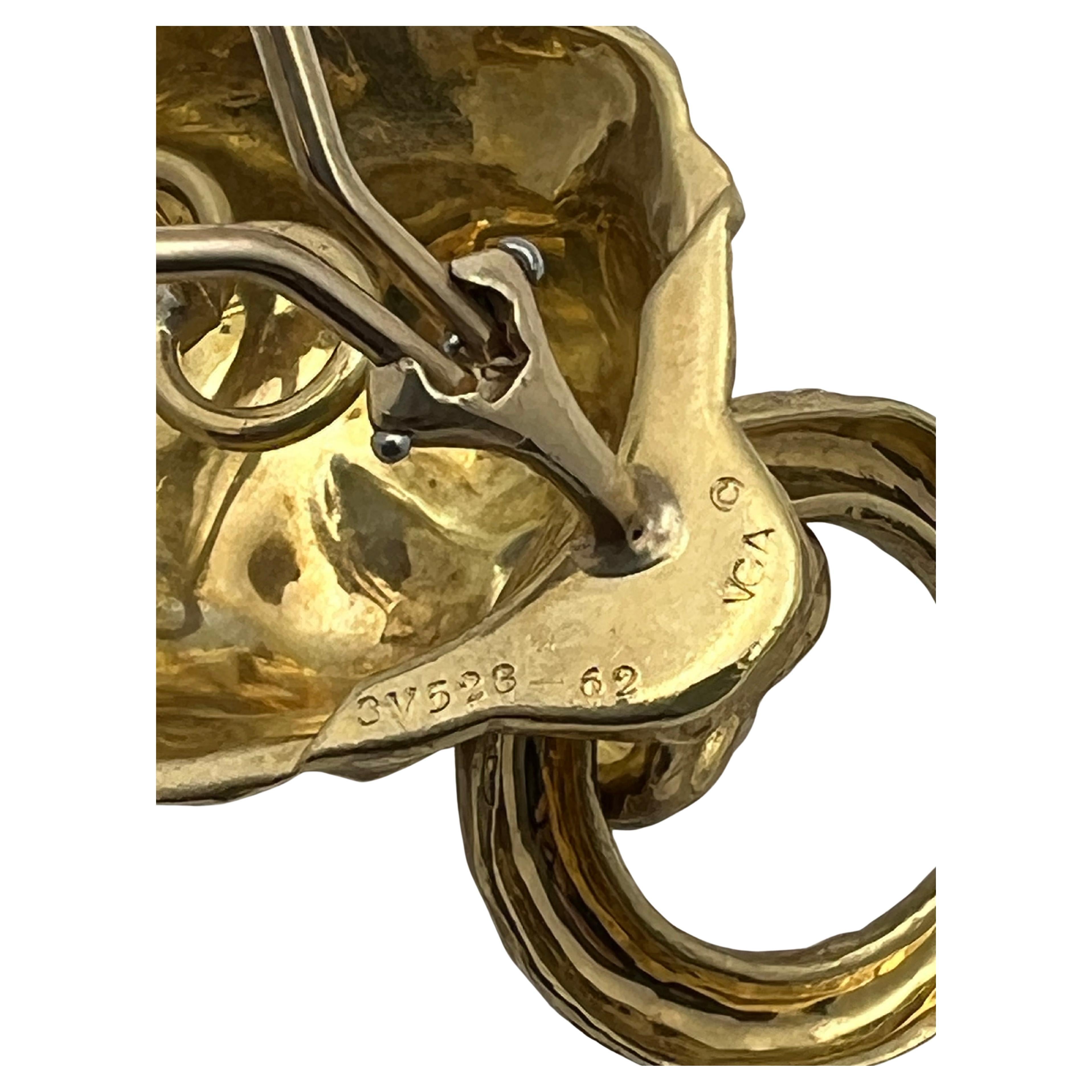 Van Cleef & Arpels 18k Yellow Gold Lion Head Doorknocker Earrings 1