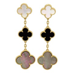 Van Cleef & Arpels 18K Yellow Gold Long Drop Earrings