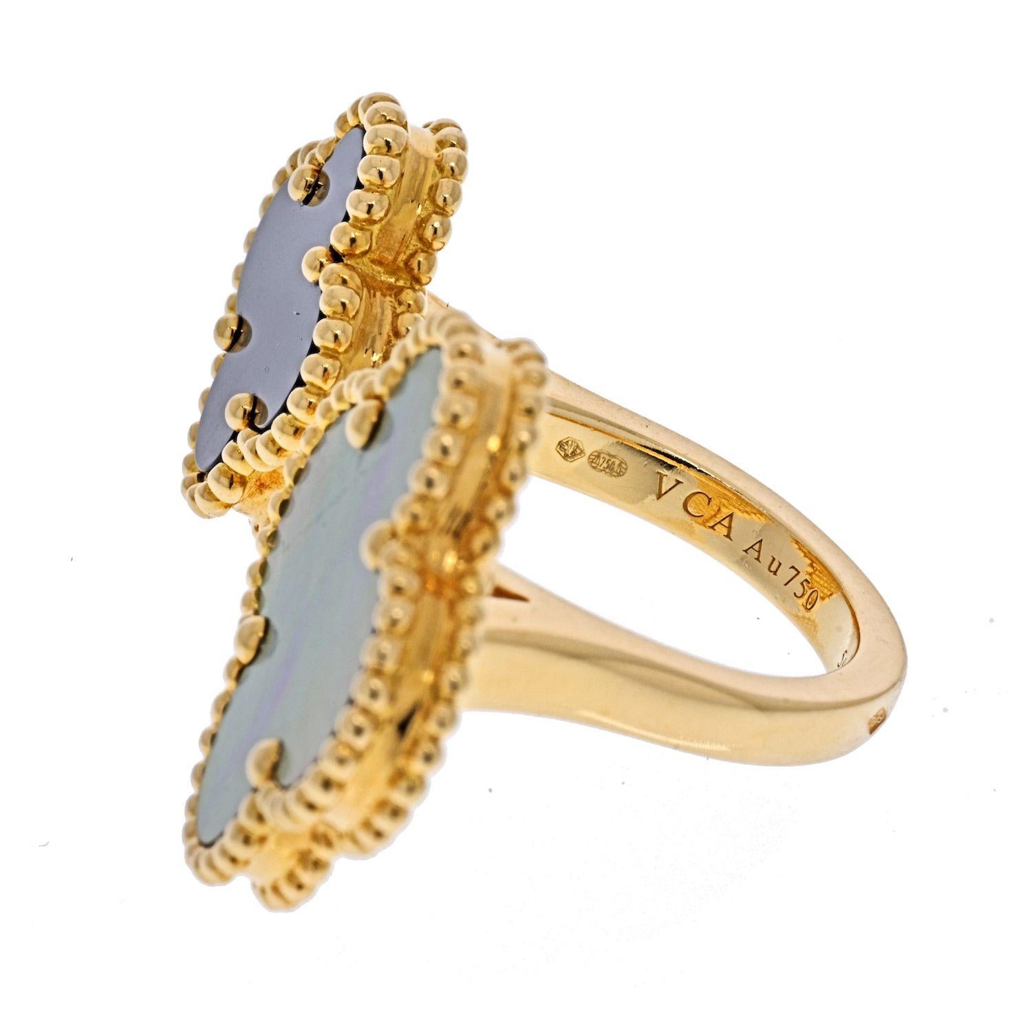 Modern Van Cleef & Arpels 18k Yellow Gold Magic Alhambra Ring