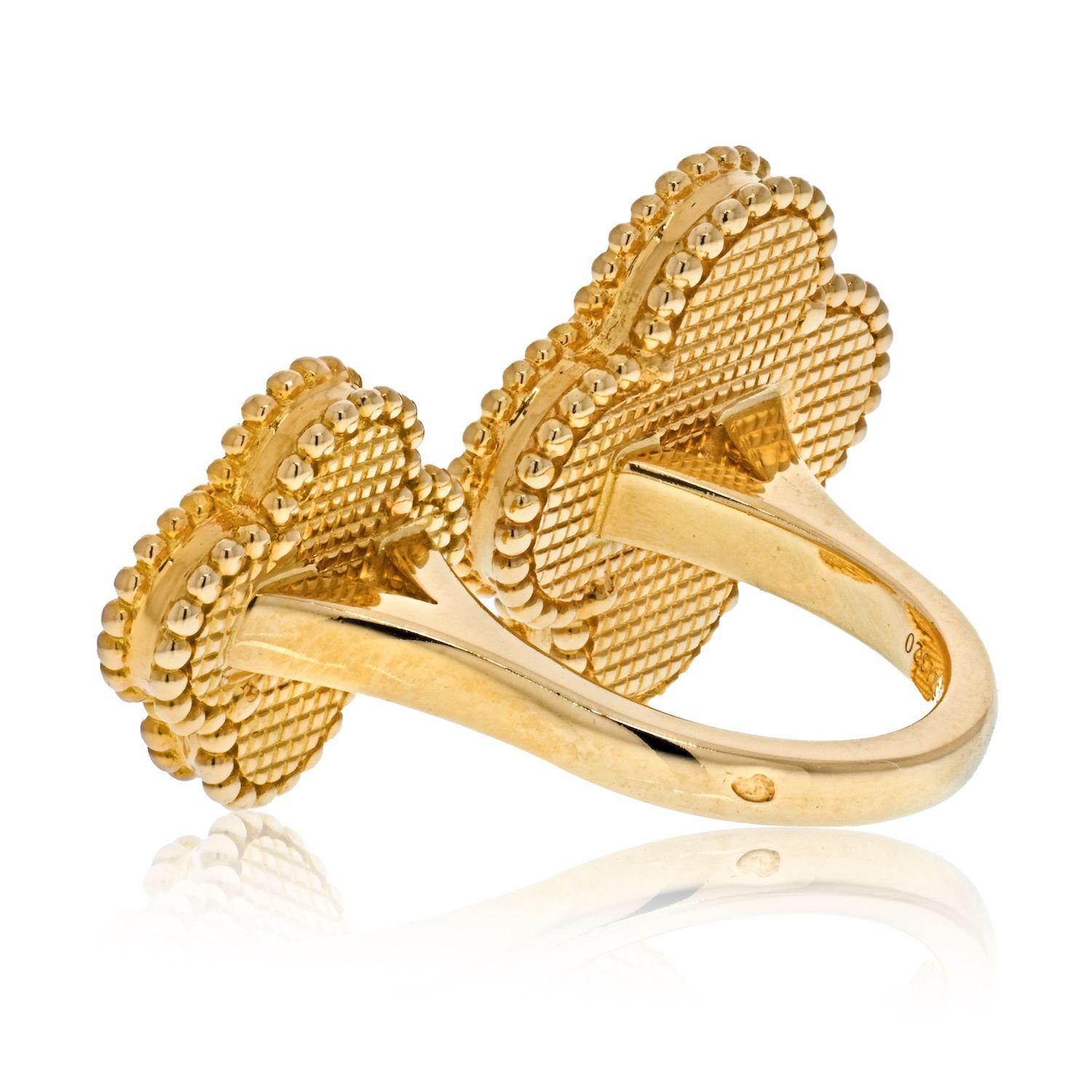 Women's Van Cleef & Arpels 18k Yellow Gold Magic Alhambra Ring