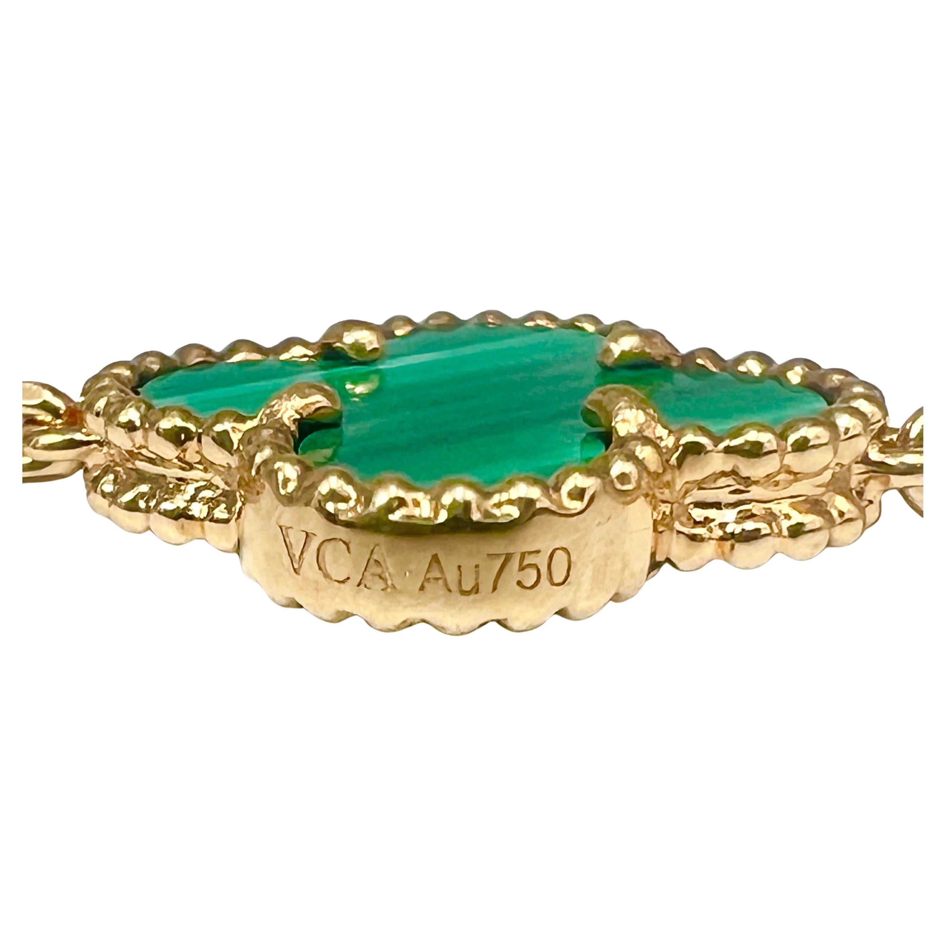 vintage alhambra pendant yellow gold malachite
