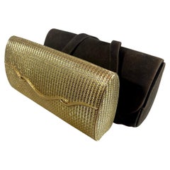 Van Cleef & Arpels 18K Yellow Gold Mesh Clutch Handbag with Mirror Inside, Rare