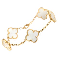 Van Cleef & Arpels 18K Yellow Gold Mother of Pearl Bracelet
