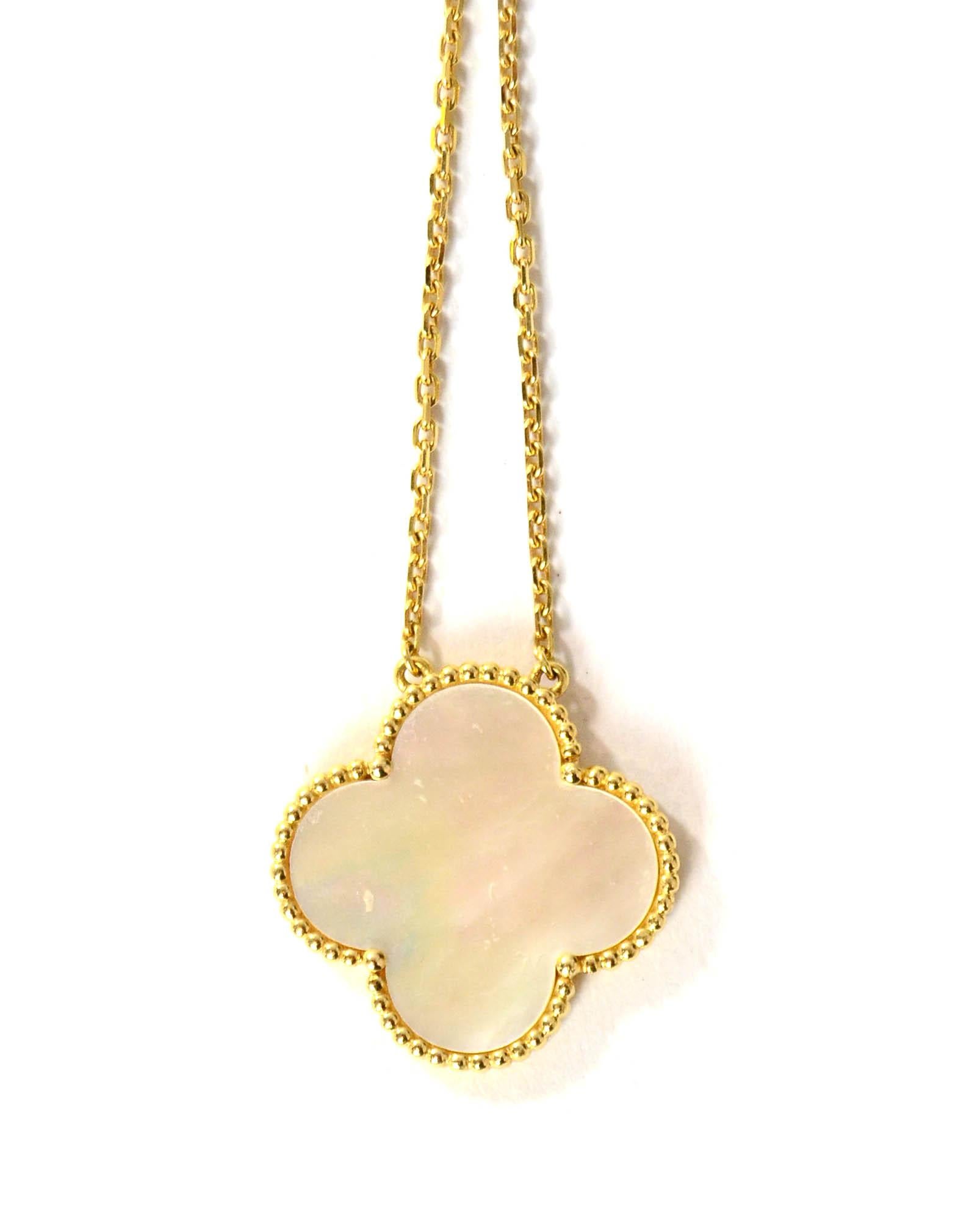 Van Cleef & Arpels 18K Yellow Gold/Mother of Pearl MOP Magic Alhambra Necklace In Good Condition In New York, NY