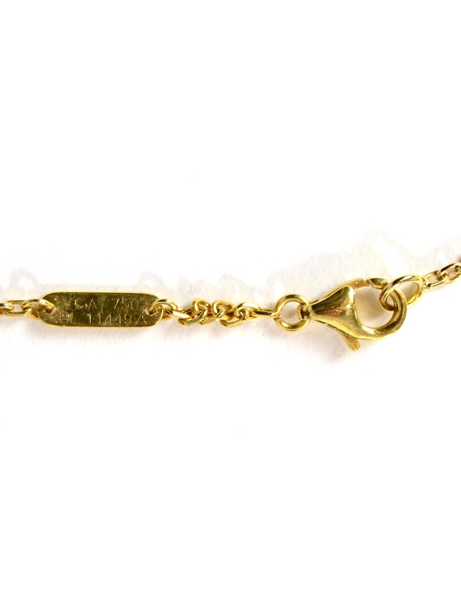 Women's Van Cleef & Arpels 18K Yellow Gold/Mother of Pearl MOP Magic Alhambra Necklace