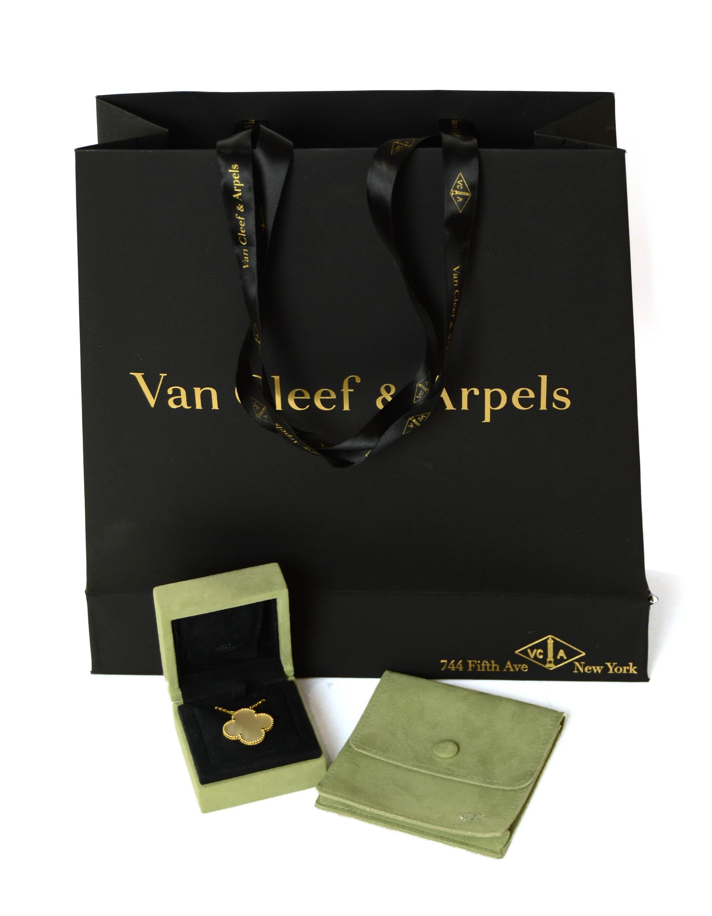 Van Cleef & Arpels 18K Yellow Gold/Mother of Pearl MOP Magic Alhambra Necklace 2