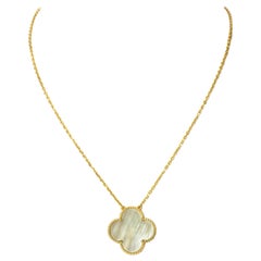 Van Cleef & Arpels 18K Yellow Gold/Mother of Pearl MOP Magic Alhambra Necklace