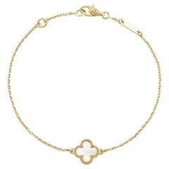 Van Cleef & Arpels 18K Yellow Gold Mother of Pearl Sweet Alhambra Bracelet