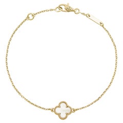 Van Cleef & Arpels 18K Yellow Gold Mother of Pearl Sweet Alhambra Bracelet