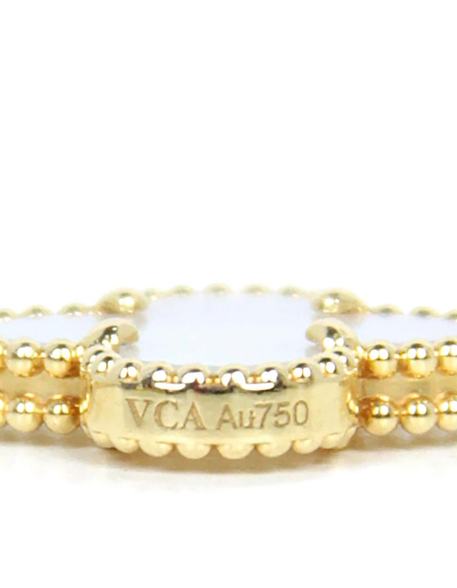 Van Cleef & Arpels 18K Yellow Gold/Mother of Pearl Vintage Alhambra Bracelet 2