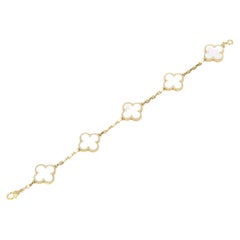 Van Cleef & Arpels 18K Yellow Gold/Mother of Pearl Vintage Alhambra Bracelet