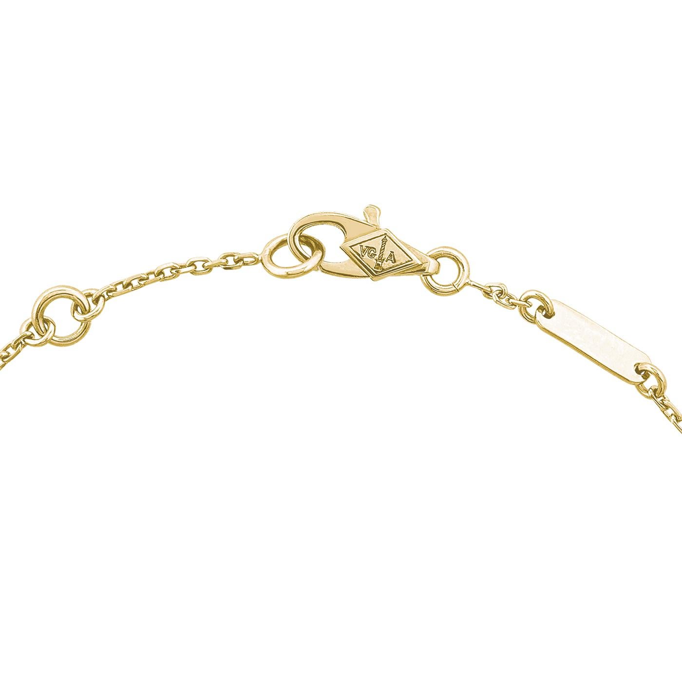Modernist Van Cleef & Arpels 18K Yellow Gold Mother of PearlSweet Alhambra Bracelet 