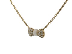 Van Cleef & Arpels 18K Yellow Gold Noeud Papillon Colored stone diamond Necklace