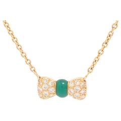 Van Cleef & Arpels 18K Yellow Gold Noeud Papillon Colored stone diamond Necklace