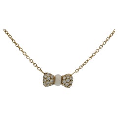 Van Cleef & Arpels 18K Yellow Gold Noeud Papillon Colored stone diamond Necklace