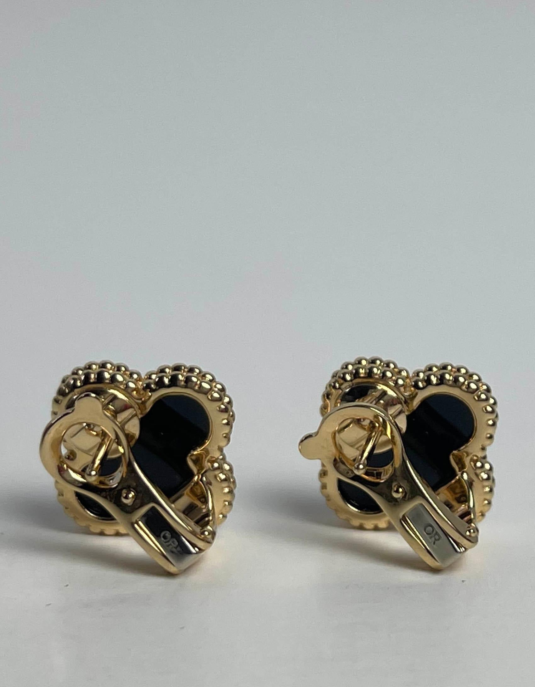 vintage alhambra earrings onyx