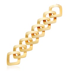 VAN CLEEF & ARPELS 18K Yellow Gold Open Rhombus Shaped Link Bracelet
