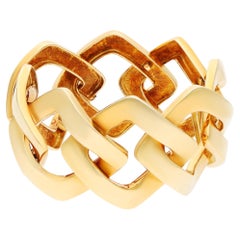 VAN CLEEF & ARPELS 18K Yellow Gold Open Rhombus Shaped Link Bracelet