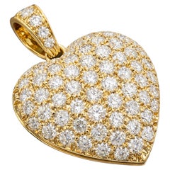 Van Cleef & Arpels Ciondolo a cuore in oro giallo 18 carati con pavé di diamanti Eleg Design