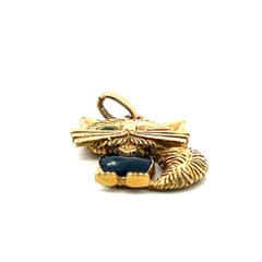 Van Cleef & Arpels 18K Yellow Gold Pendant with 0.03 Carat Emerald