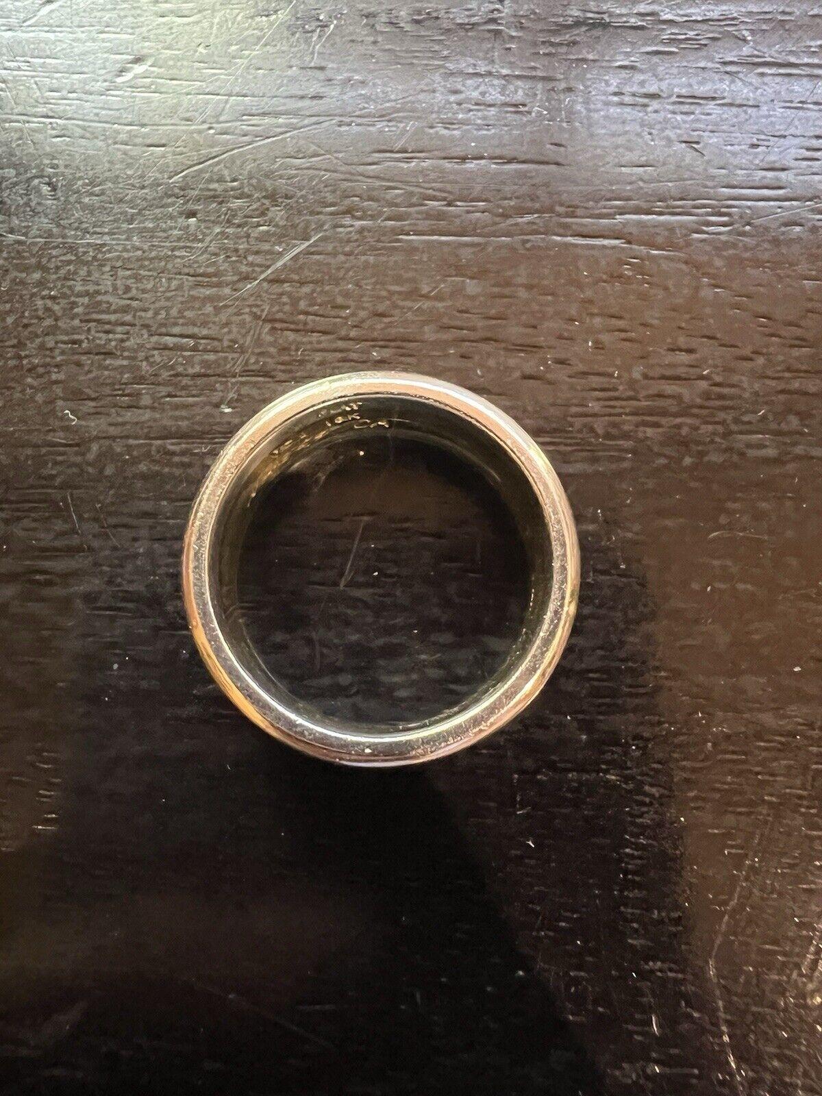 Women's or Men's VAN CLEEF & ARPELS 18k Yellow Gold & Platinum Band Ring Vintage 1970s For Sale