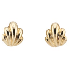 Van Cleef & Arpels 18K Yellow Gold Scallop Earrings
