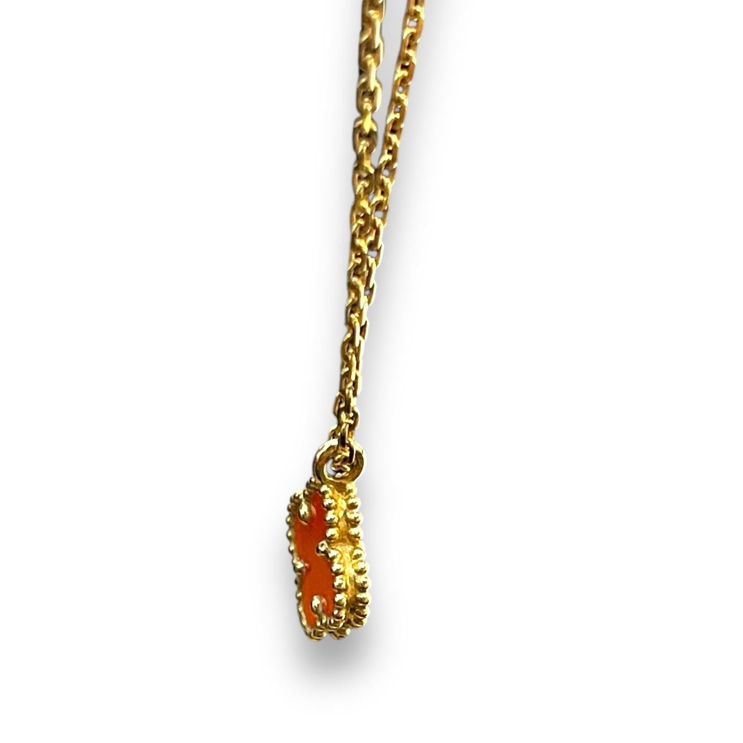 Women's Van Cleef & Arpels 18K Yellow Gold Sweet Alhambra Clover Necklace