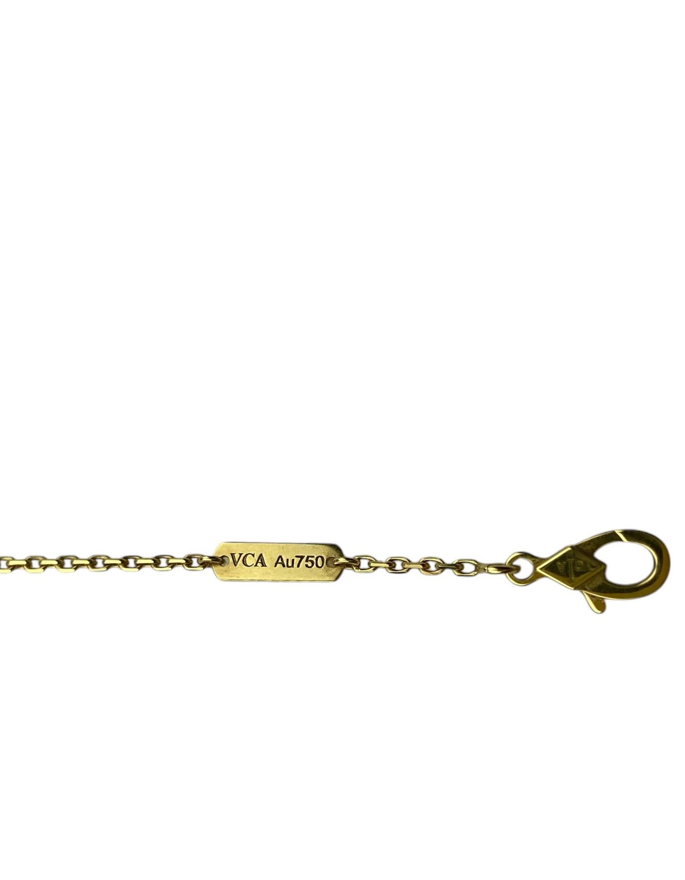 Van Cleef & Arpels 18K Yellow Gold/ Tiger Eye Vintage Alhambra Necklace In Excellent Condition For Sale In New York, NY