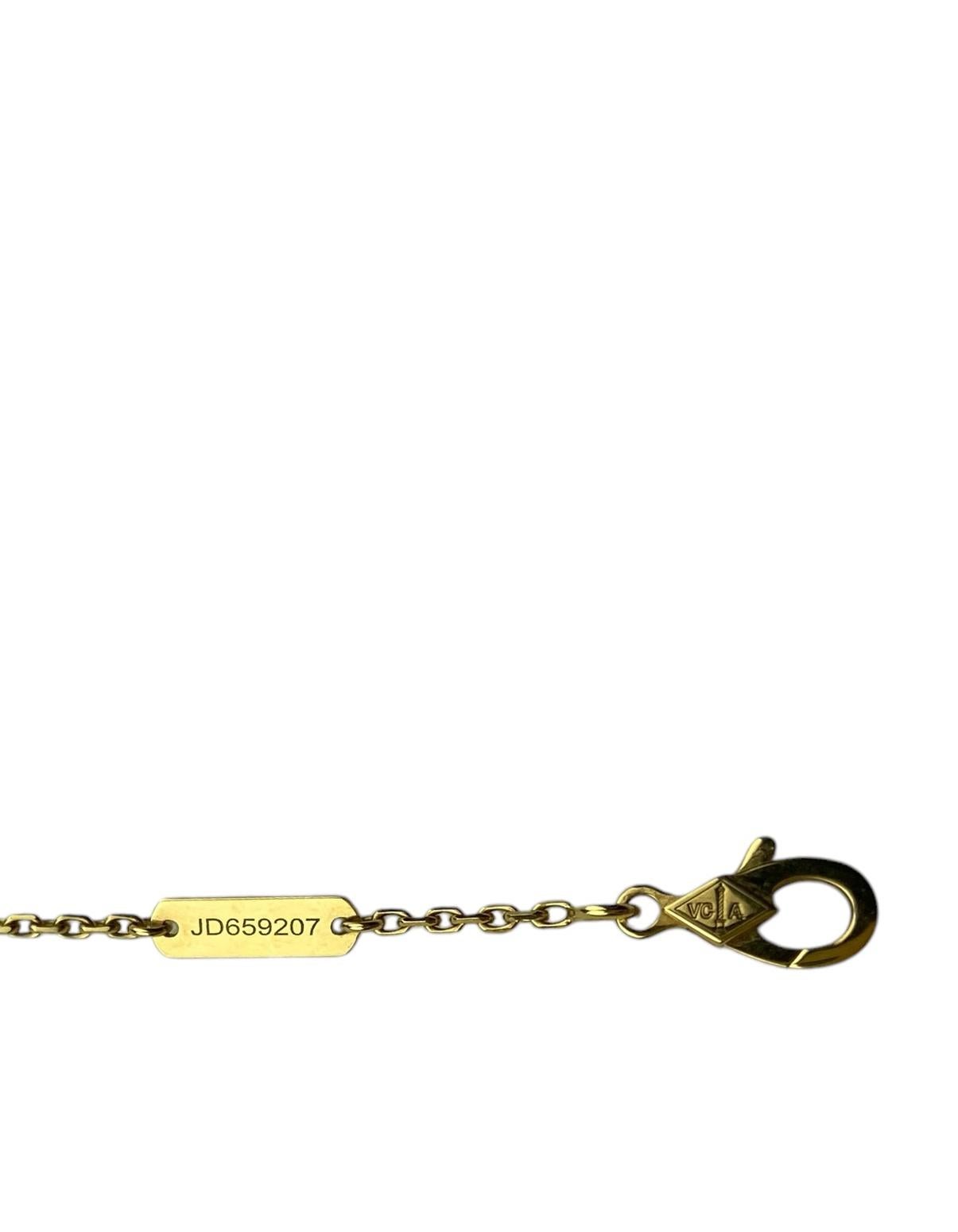 Women's Van Cleef & Arpels 18K Yellow Gold/ Tiger Eye Vintage Alhambra Necklace For Sale